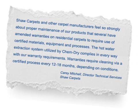 Recommendation from Shaw Carpets
